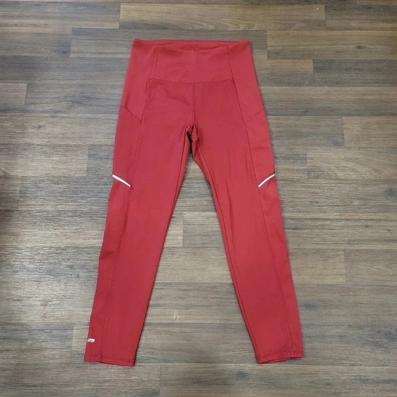 Marika Sport Women’s Yoga Capri Workout Leggings Size S Burgundy Stretch - Picture 1 of 7